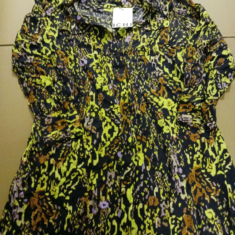 ICHI LADIES LONG SLEEVED MAXI DRESS MULTI-COLOURED SIZE 40