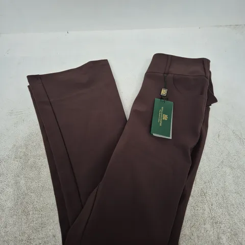 HOLLAND COOPER WINDSOR CONTOUR FLARE TROUSERS – CHOCOLATE, UK 12 SHORT (12S)