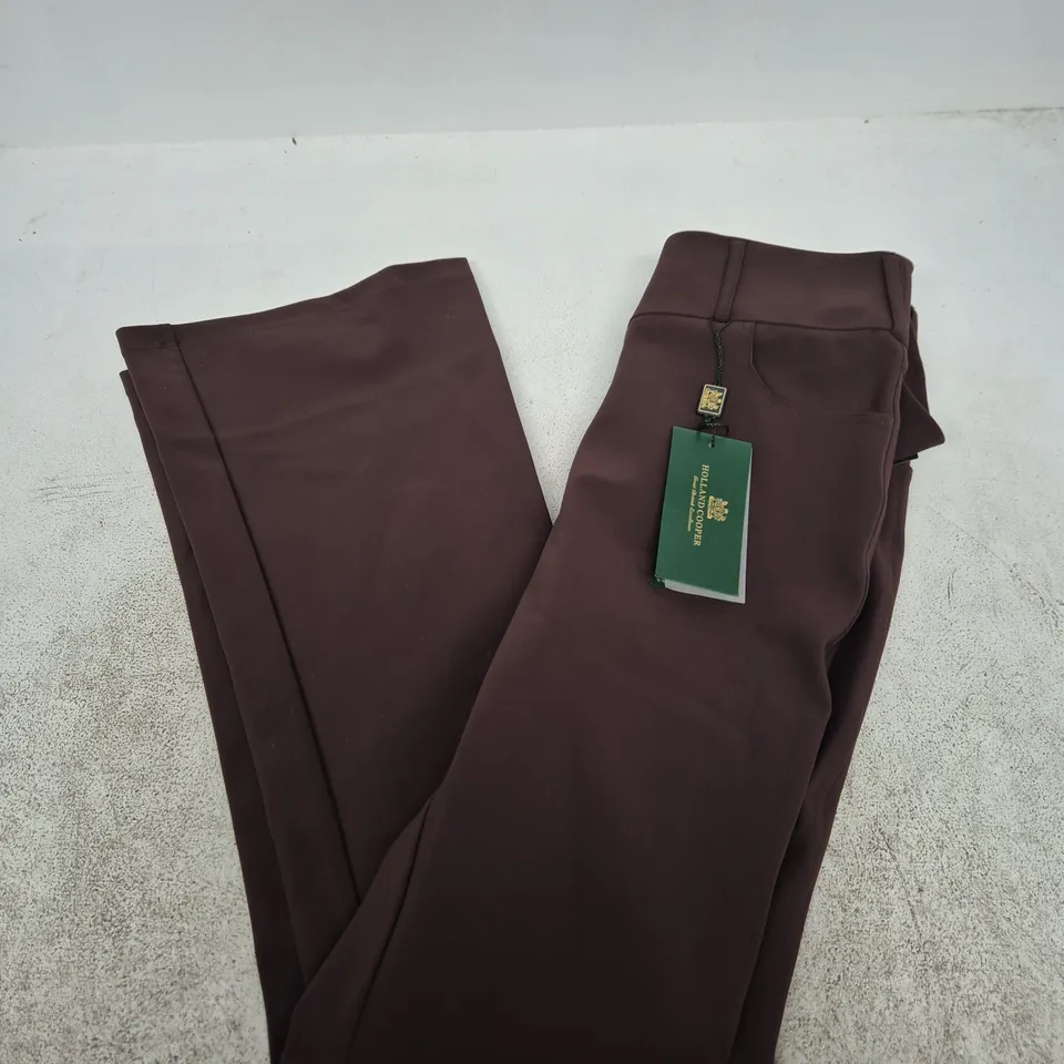 HOLLAND COOPER WINDSOR CONTOUR FLARE TROUSERS – CHOCOLATE, UK 12 SHORT (12S)