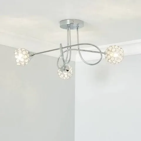 BOXED PORTIA 3 LIGHT SEMI FLUSH CEILING LIGHT