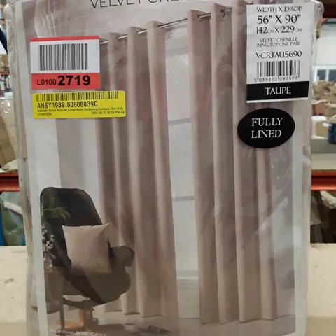 NALAIYAH VELVET CHENILLE EYELET ROOM DARKENING CURTAINS (SET OF 2)