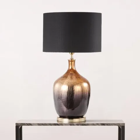 BOXED CANORA GREY ALINAH GLASS LUXURY BUFFET LAMP, BEDSIDE TABLE LAMP (1 BOX)