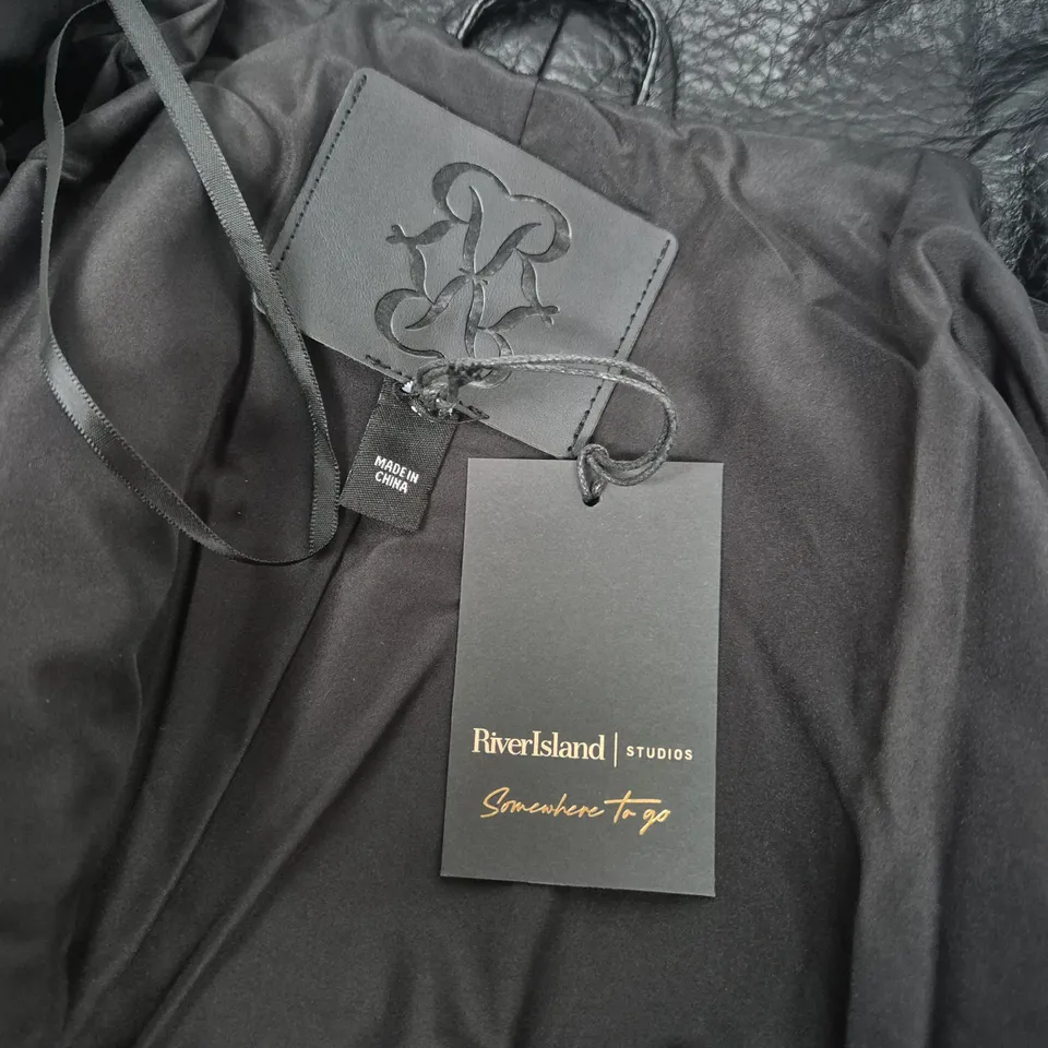 RIVER ISLAND STUDIOS BLACK FAUX LEATHER JACKET – UK M (EU M, US M) SOMEWHERE TO GO