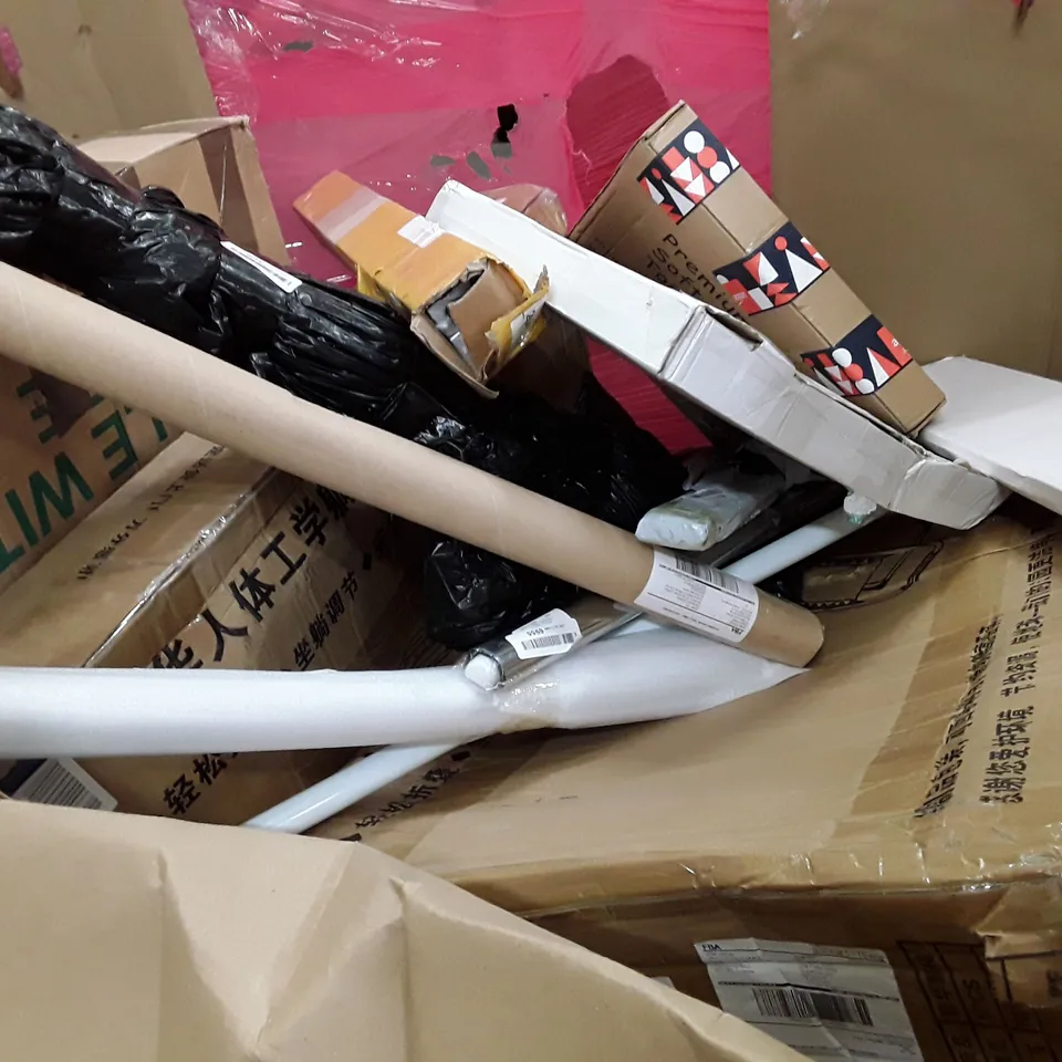 PALLET OF ASSORTED PRODUCTS INCLUDING FOLDING SHELF, TRUNKI KIDS SUITCASE, ROLLER BLIND, FLOOR MAT, TOILET SEAT  