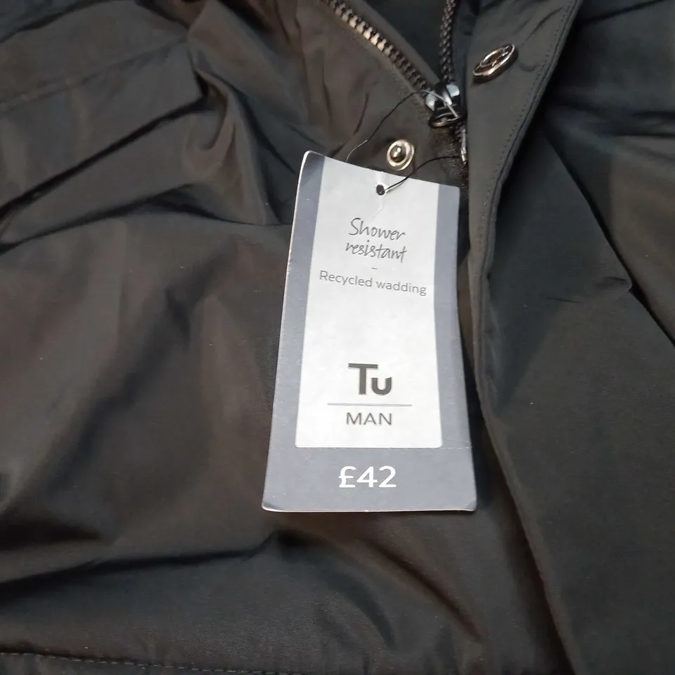 TU MAN BLACK PADDED/FLEECE LINED WINTER COAT - XXL