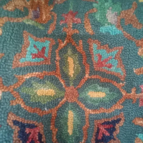 BEAHM WOOL TEAL/YELLOW RUG 4'X6'