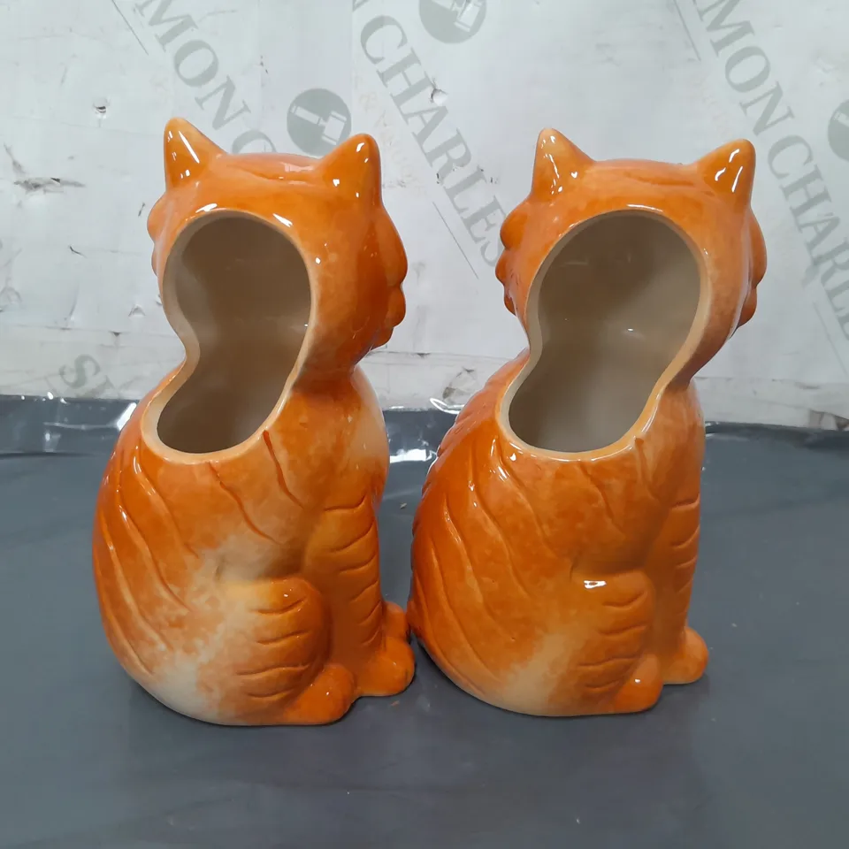 2 LISA ANGEL TIGER VASES - COLLECTION ONLY