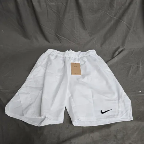 NIKE DRI-FIT SHORTS IN WHITE SIZE S