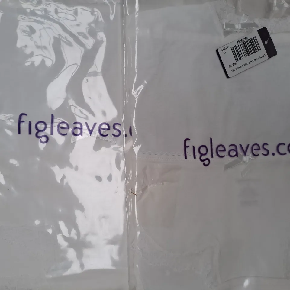 BOX OF APPROXIMATELY 30 ASSORTED FIGLEAVES COTTON AND LACE CAMI & SHORT SET IN WHITE (SIZES VARY) - COLLECTION ONLY