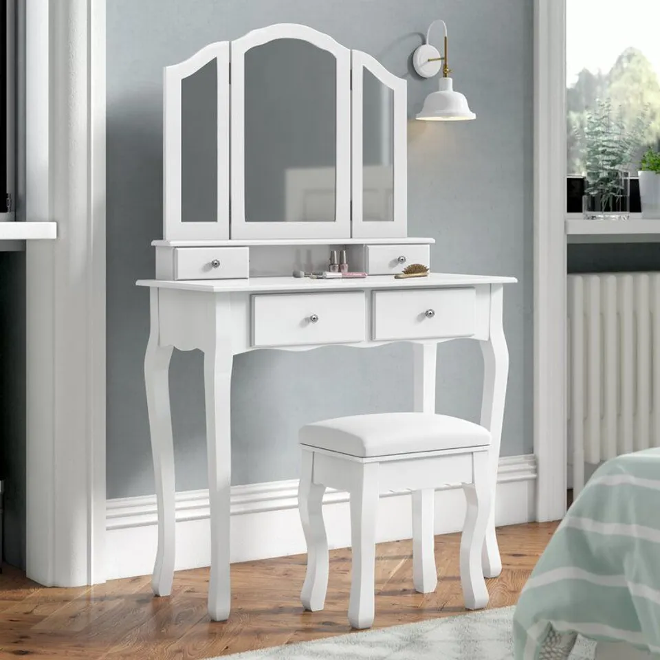 BOXED AMANI LARGE DRESSING TABLE SET WITH MIRROR 