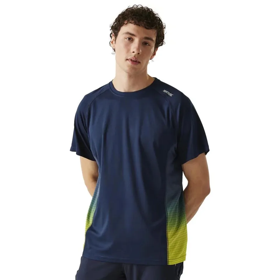 REGATTA MENS CORBALLIS SHORT SLEEVE T-SHIRT NAVY CITRON LIME SIZE 3XL