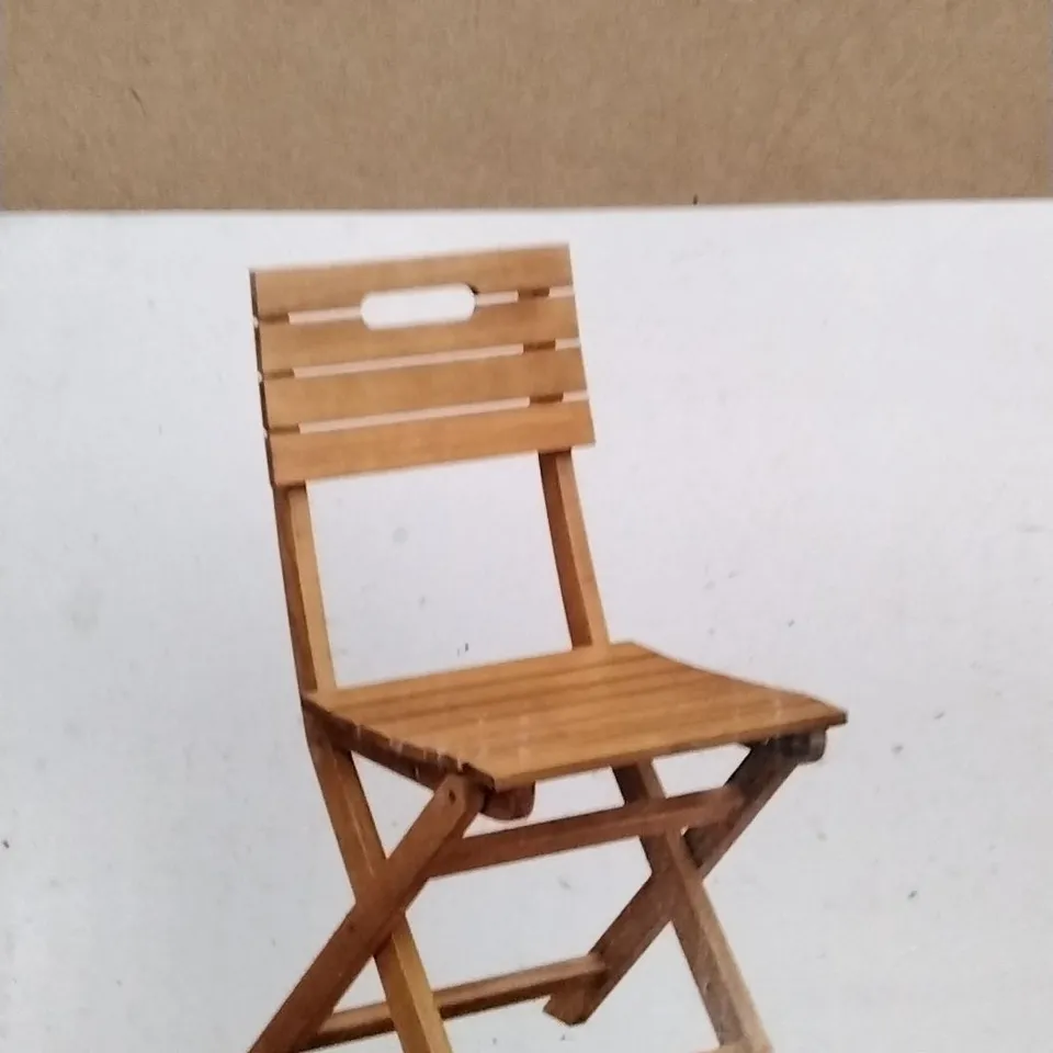 BOXED DENIA FOLDING WOODEN CHAIR