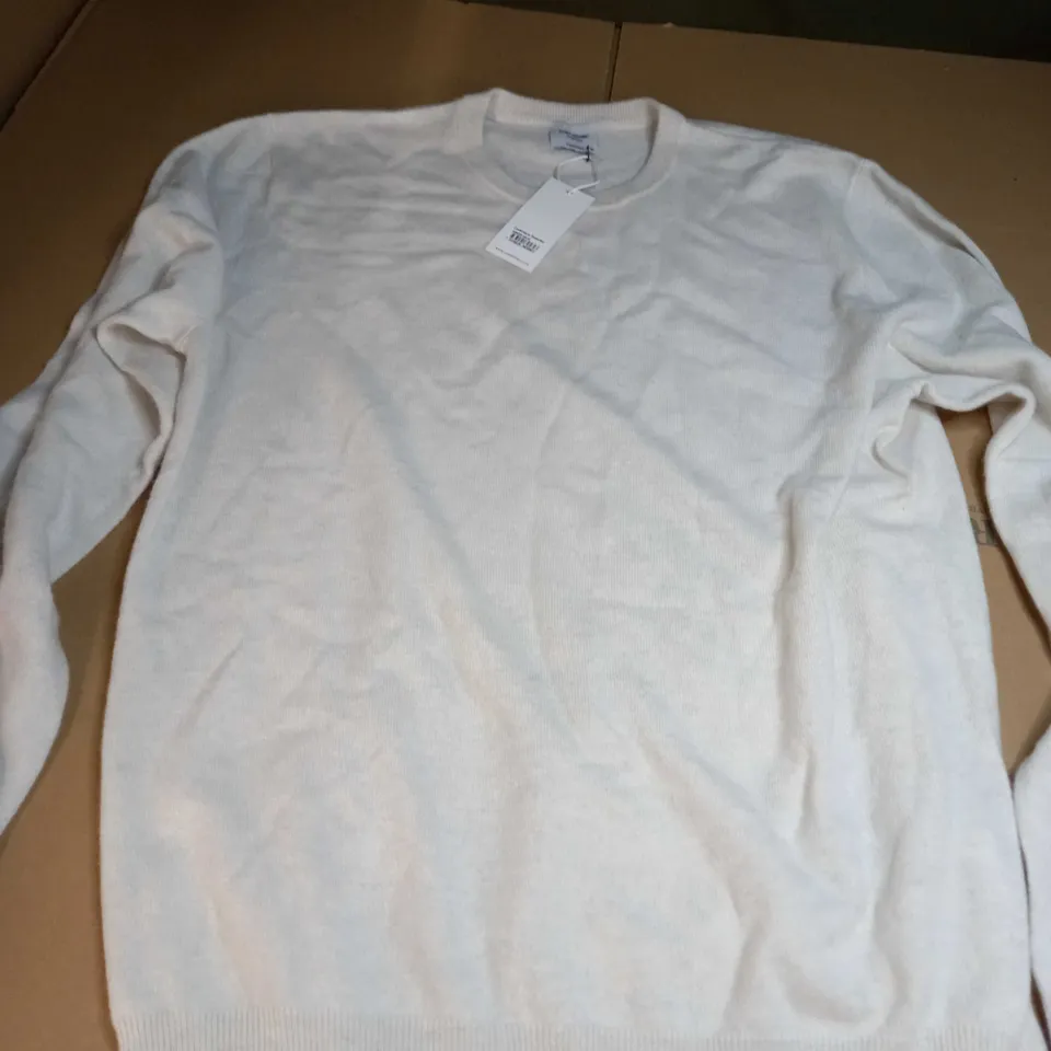 JOHN HENRIC CASHMERE SWEATER IN CREAM WHITE - XL