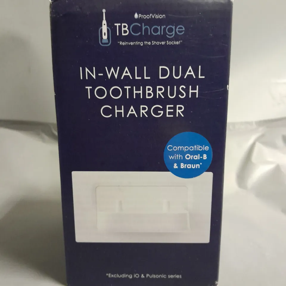 BOXED PROOF VISION IN-WALL DUAL TOOTHBRUSH CHARGER