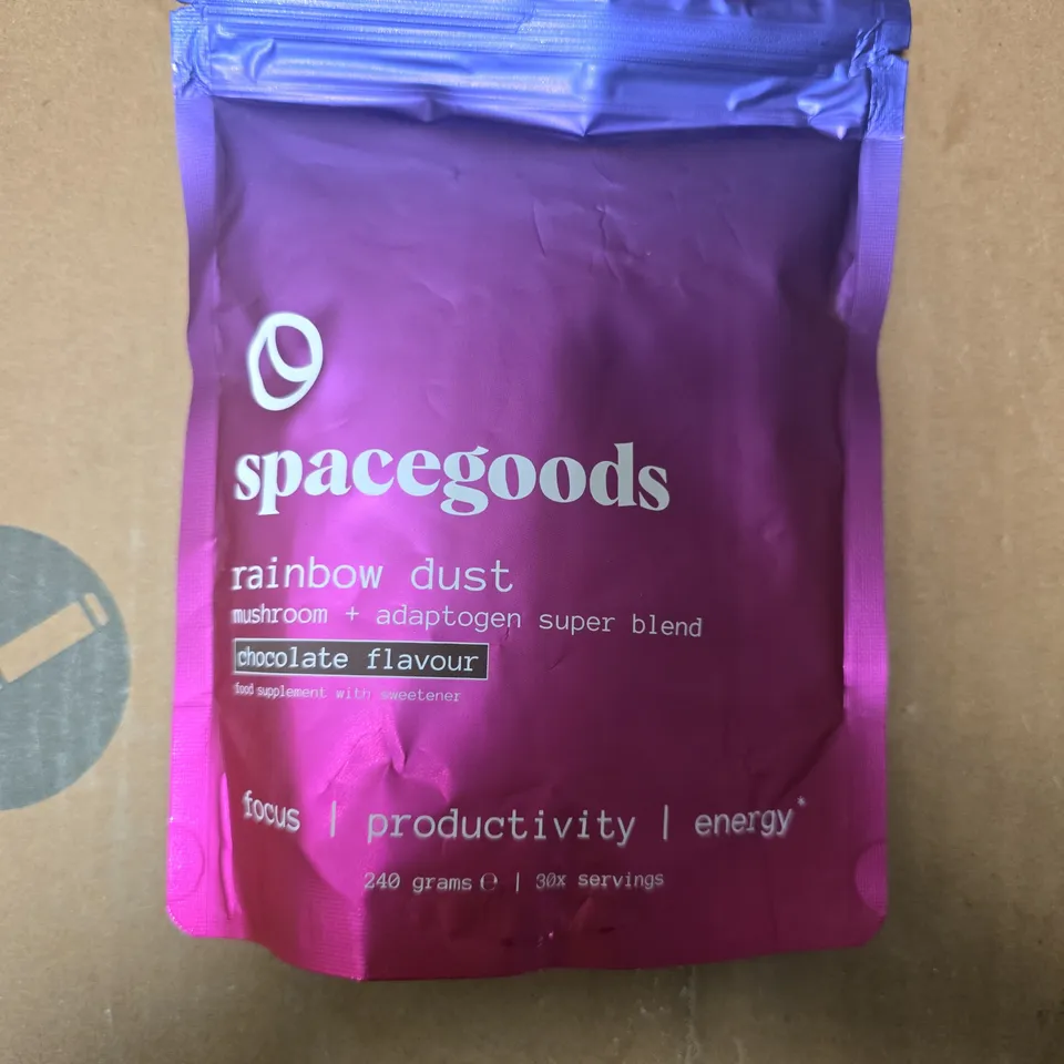 SPACEGOODS RAINBOW DUST MUSHROOM + ADAPTOGEN SUPER BLEND – CHOCOLATE FLAVOUR, 240 G