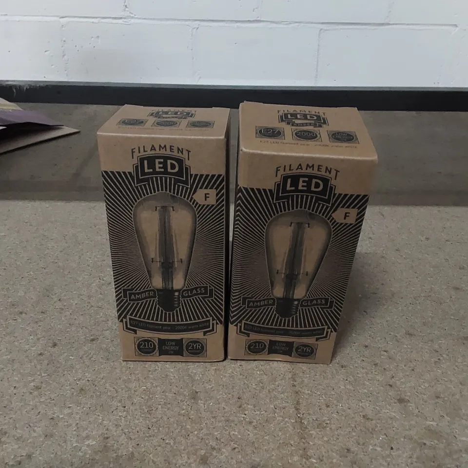 2 X BOXED AYERS VILLAGE 12W EQUIVALENT ST19 E27 MEDIUM STANDARD LIGHT BULBS