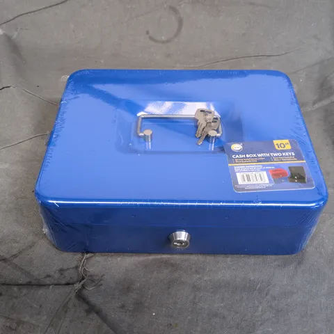 DID 10" CASH BOX WITH 2 KEYS IN BLUE