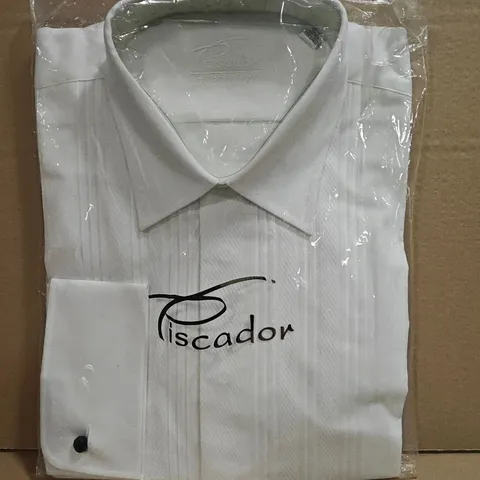 BAGGED PISCADOR STRIPED LONG SLEEVE WHITE SHIRT - 16.5/40