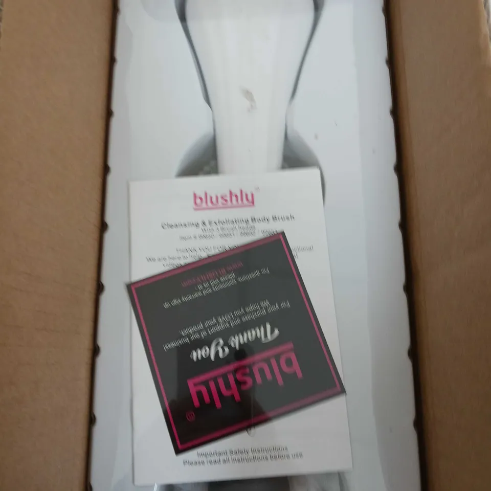 BOXED BLUSHLY RECHARGABLE CLEANSING & EXFOLIATING BODY BRUSH