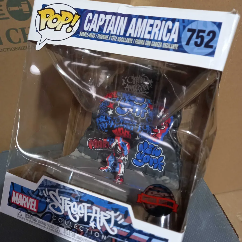 POP! STREET ART COLLECTION MARVEL CAPTAIN AMERICA BOBBLEHEAD 752