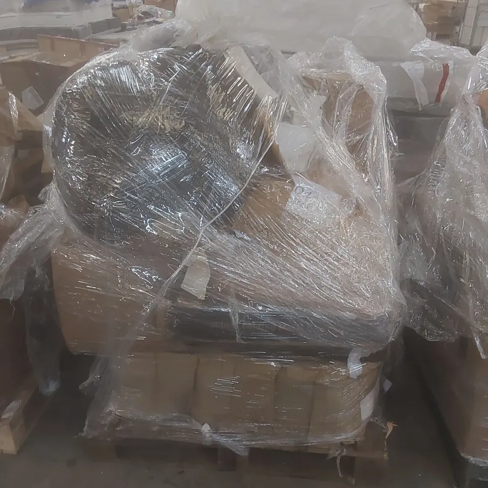 PALLET OF ASSORTED HOUSEHOLD GOODS AND INCOMPLETE FURNITURE PARTS 