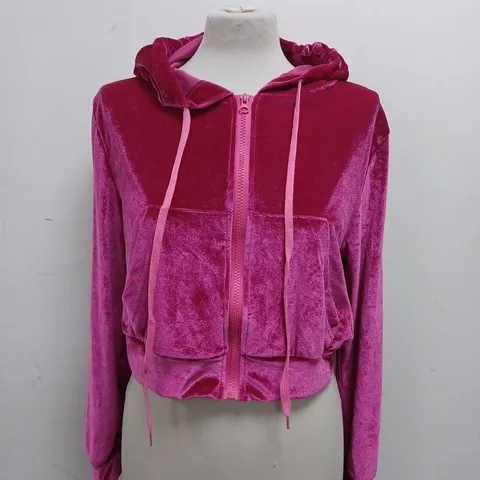 JUICY COUTURE PINK VELVET CROPPED JACKET