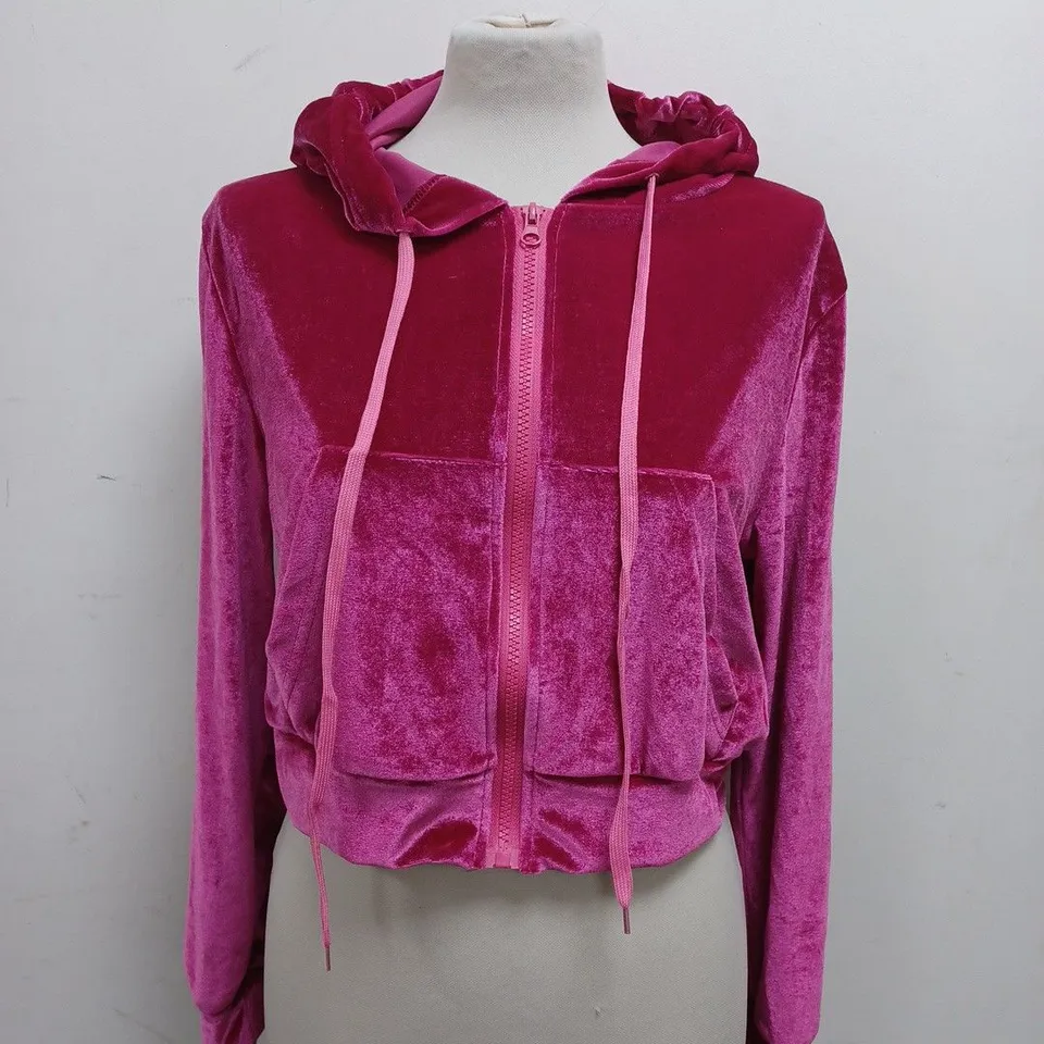 JUICY COUTURE PINK VELVET CROPPED JACKET 