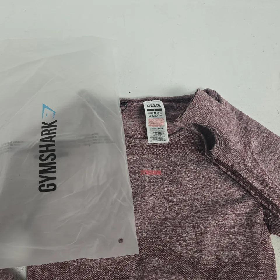 GYMSHARK LONG SLEEVE CROPPED TRAINING TOP IN FLEX PURPLE - S
