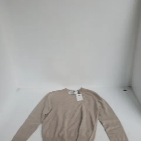 STUDIO KASHMRÉ 100% CASHMERE SWEATER – BEIGE, UK M