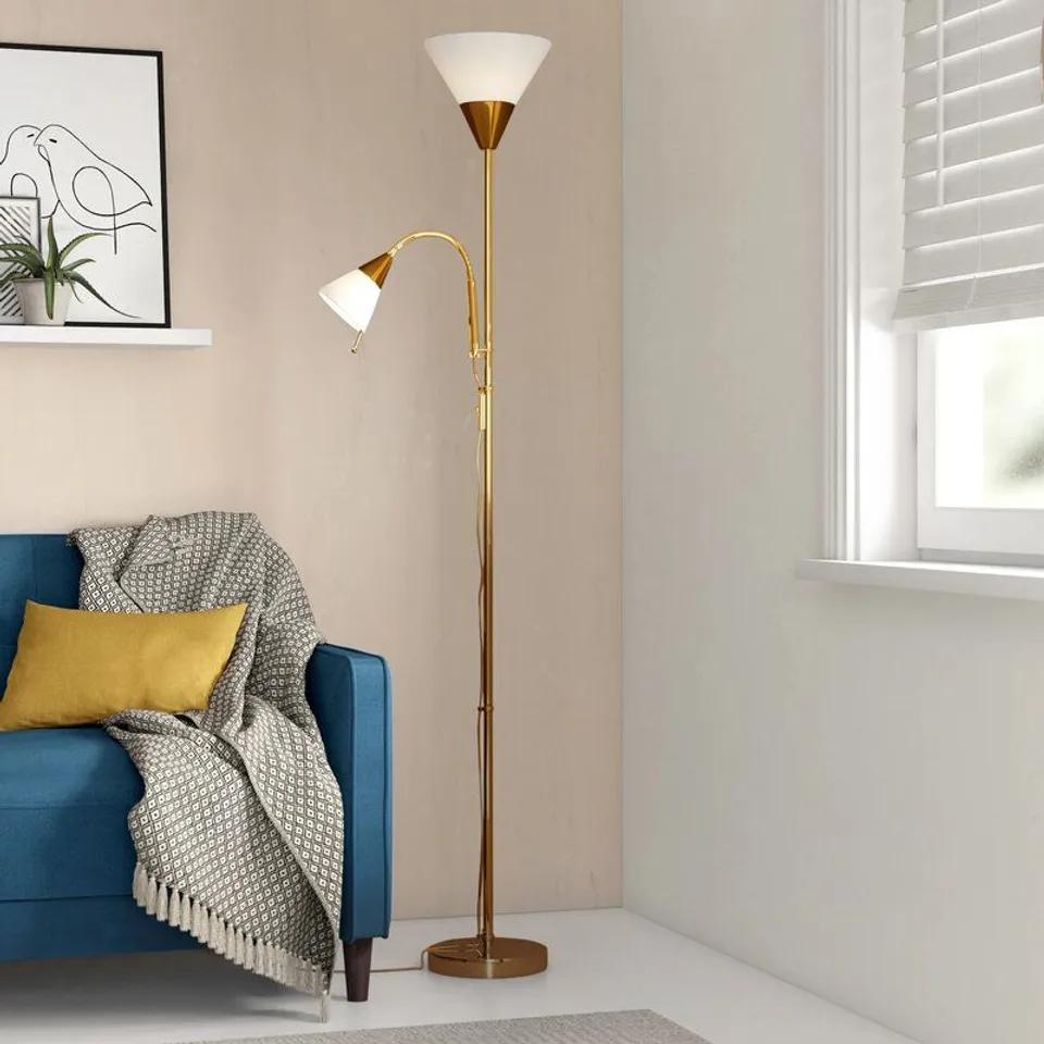 BOXED ESTELA 180CM GOLD BASE FLOOR LAMP 