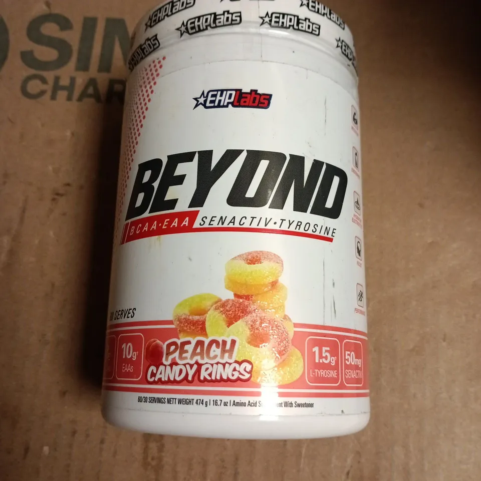 EHPLABS BEYOND PEACH CANDY RINGS – AMINO ACID SUPPLEMENT - BEST BEFORE 5/26