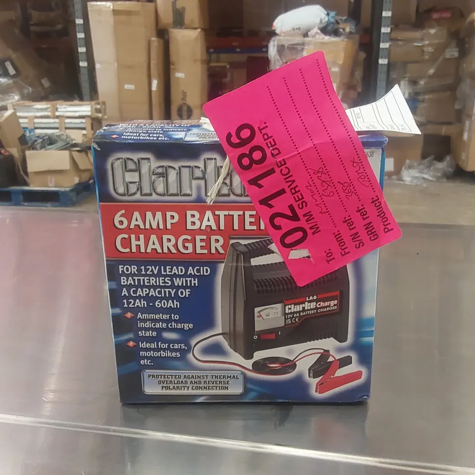 BOXED CLARKE 6AMP BATTERY CHARGER 