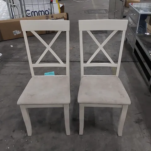 DESIGNER CUSHIONED SEAT WOODEN DINING CHAIRS - SET OF 2
