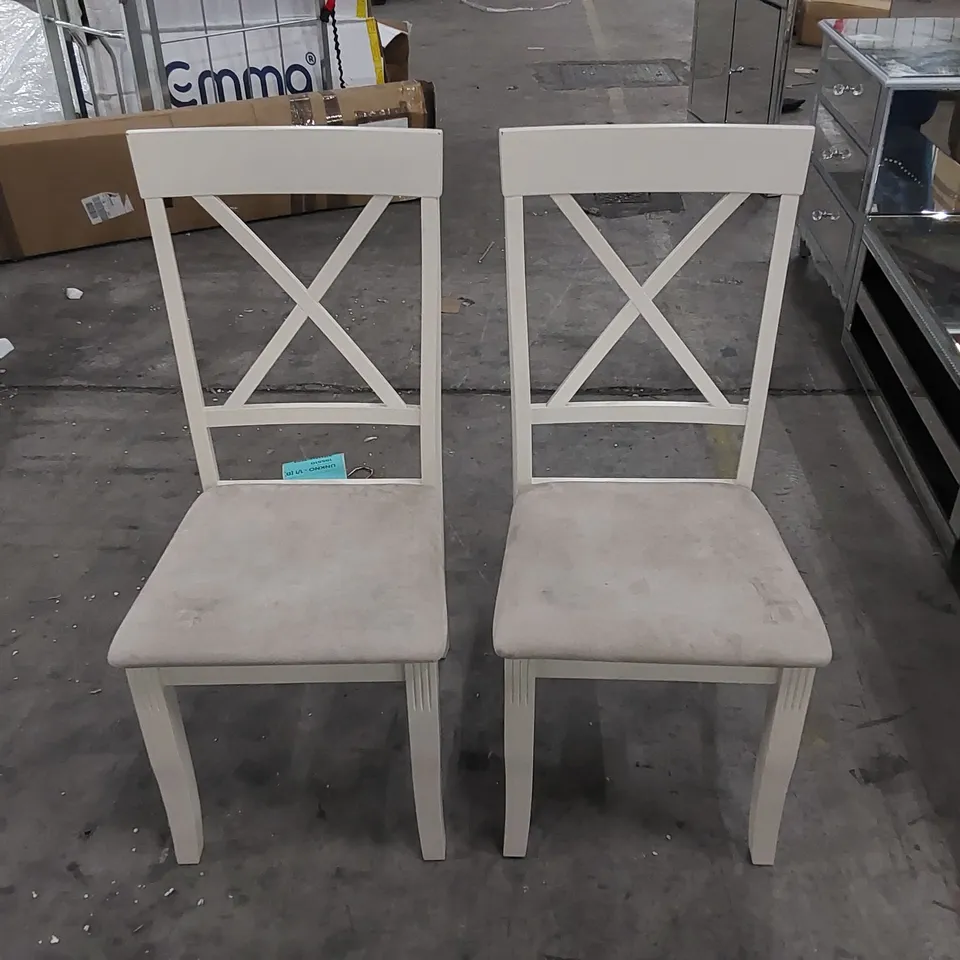 DESIGNER CUSHIONED SEAT WOODEN DINING CHAIRS - SET OF 2 