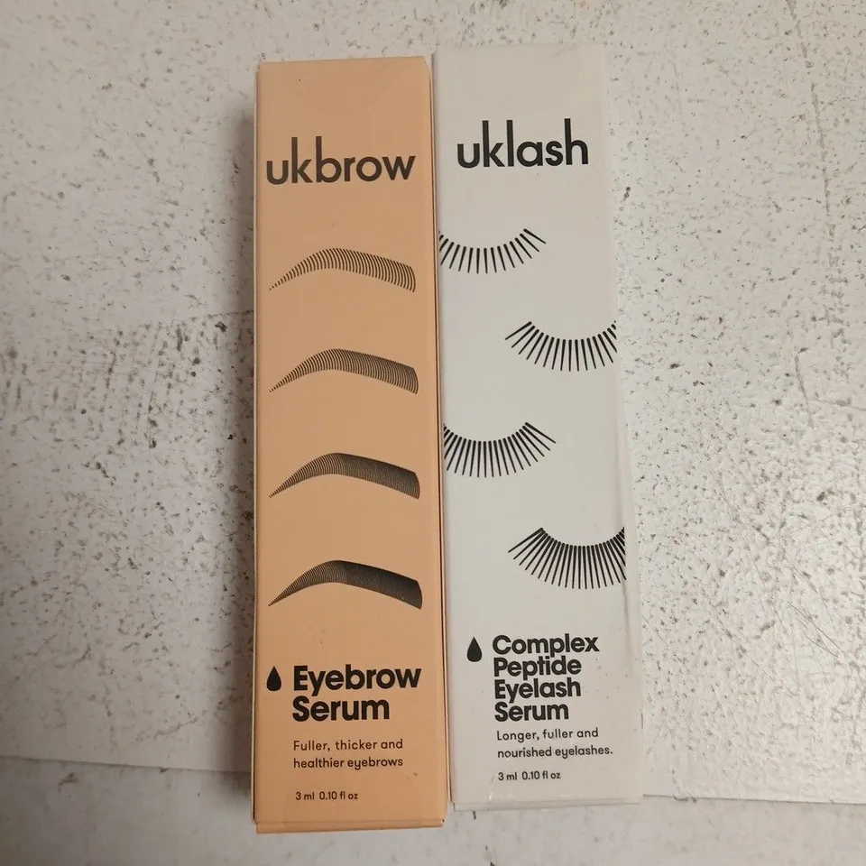 UKBROW EYEBROW SERUM + UKLASH COMPLEX PEPTIDE EYELASH SERUM – 2 X 3ML, BOXED