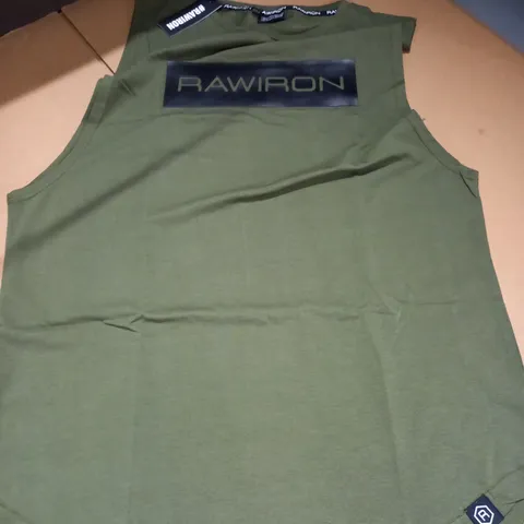 RAWIRON MENS KHAKI MUSCLE TOP - SIZE XL