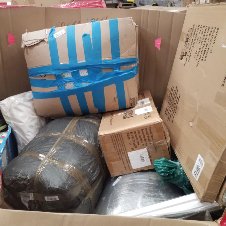 PALLET CONTAINING ASSORTED PRODUCTS INCLUDING FOLDABLE MATTRESS, PRESSURE WASHER, BED RAIL FOR BABY, ROLLER BLIND & INSECT KILLER