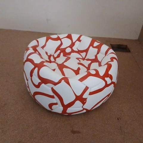 TWO RED & WHITE GEOMETRIC FOOTBALLS