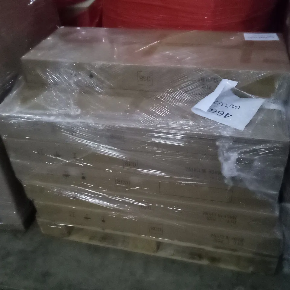 PALLET OF APPROXIMATELY 11 BOXED L-SHAPED COMPUTER DESKS 