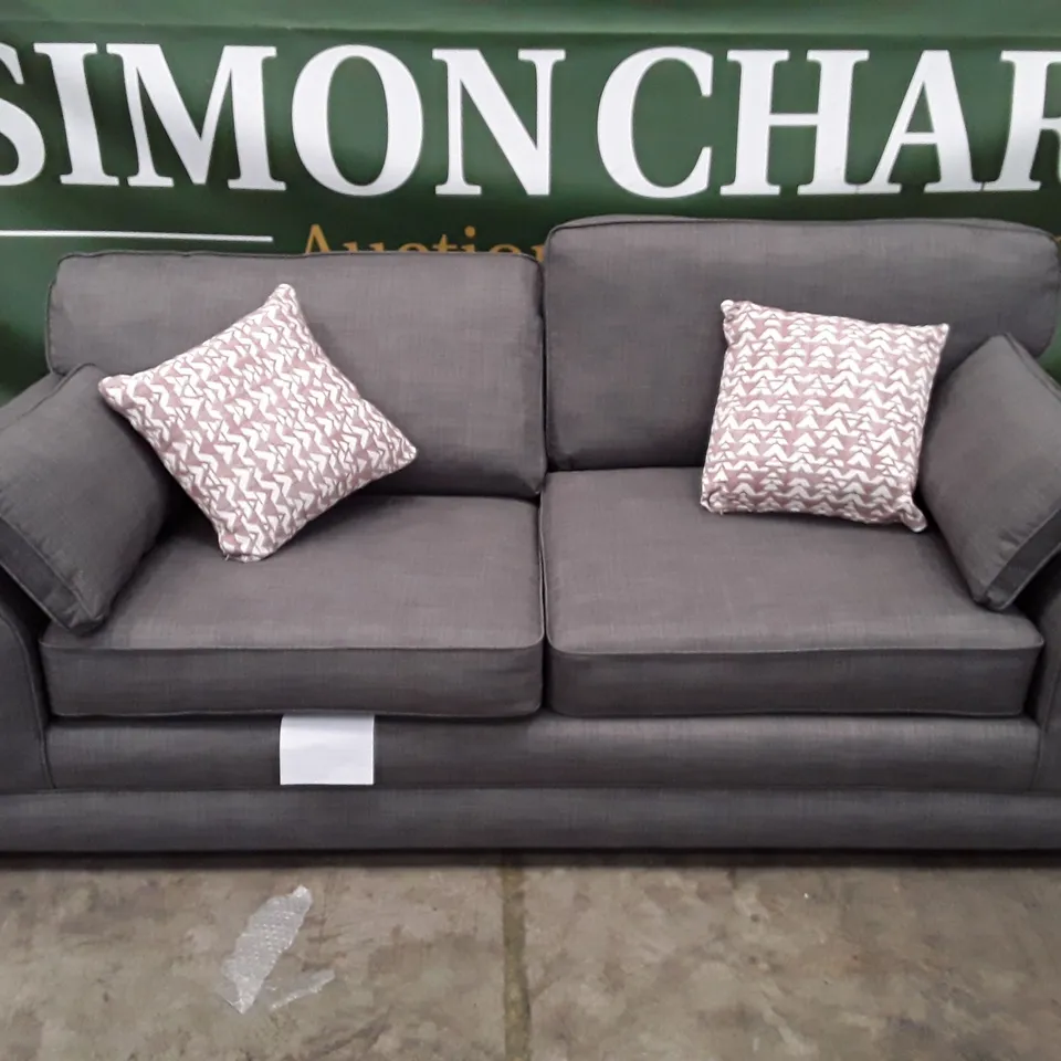 QUALITY DESIGNER NISHA 3 SEATER SOFA - GREY FABRIC 