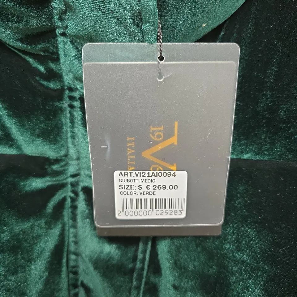 19V69 ITALIA VELVET GREEN PUFFER JACKET – SIZE S