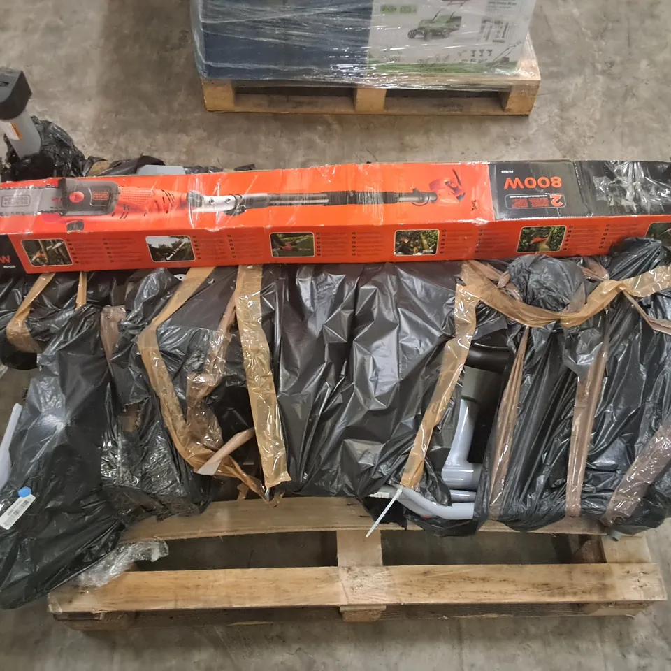 BLACK+DECKER 800W CORDED POLE SAW AND SUNNY HEALTH & FITNESS MAGNETIC RECUMBENT BIKE - UNPROCESSED RAW RETURNS