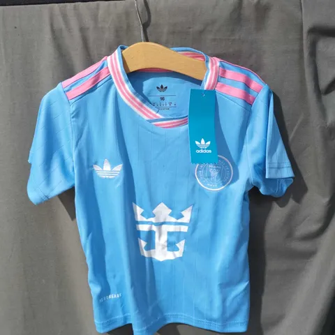 LIONEL MESSI INTER MIAMI FC FOOTBALL SHIRT β LIGHT BLUE, ADIDAS, UK 16, MESSI 10 ON BACKSIZD NOT VERIFIED - SMALL MARK ON BACK