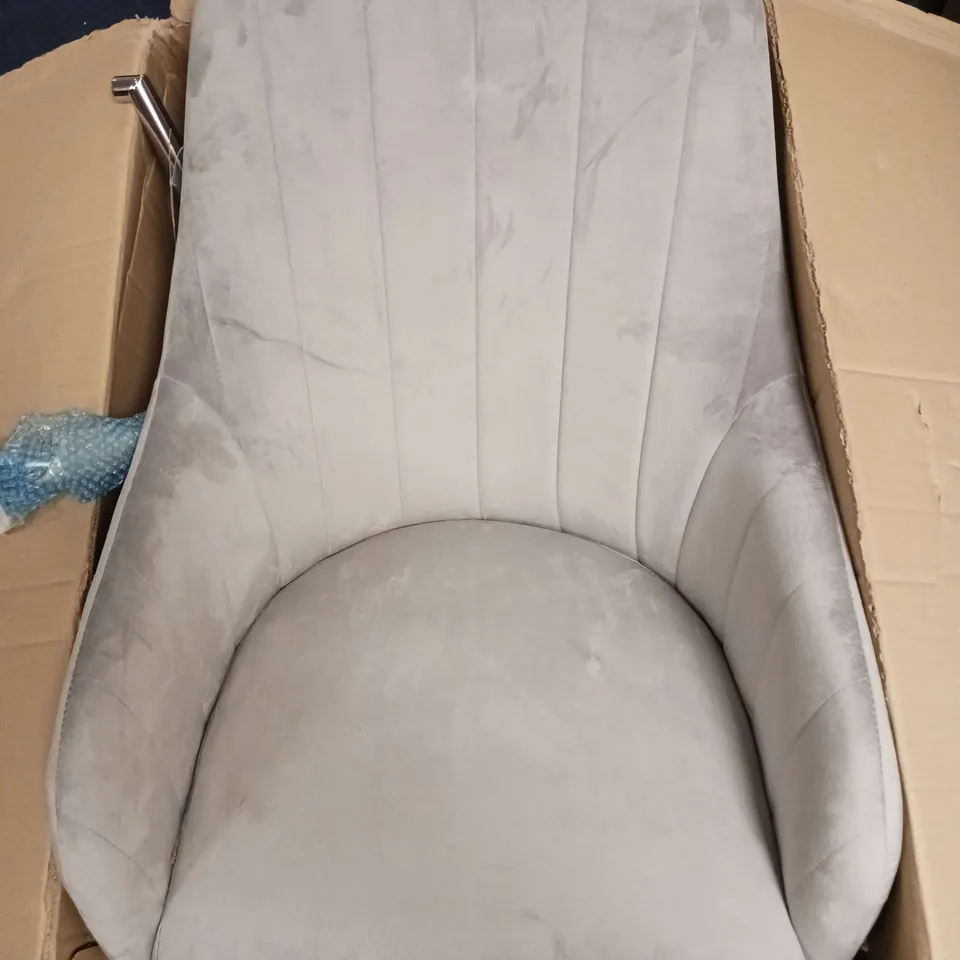 BOXED MOLBY FABRIC OFFICE CHAIR - GREY CHROME RRP £139