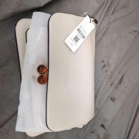 PARFOIS BEIGE LEATHER-EFFECT HANDBAG WITH GOLD RING DETAIL