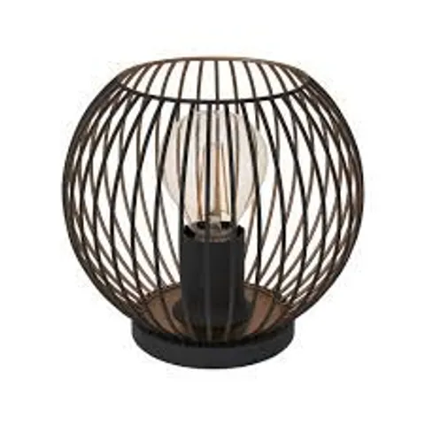 BOXED EGLO ALMANZORA BLACK & COPPER WIRE MODERN STEEL TABLE LAMP