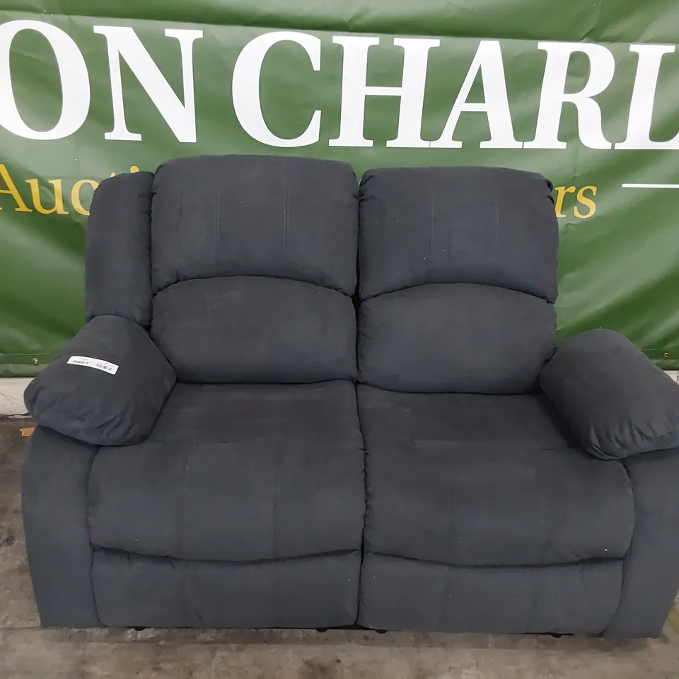 DESIGNER MANUAL RECLINING TWO SEATER SOFA CHARCOAL