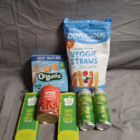 APPROXIMATELY 10 ASSORTED FOOD ITEMS TO INCLUDE - FANTA, SIMPLY COOK AND ORGANIX - COLLECTION ONLY