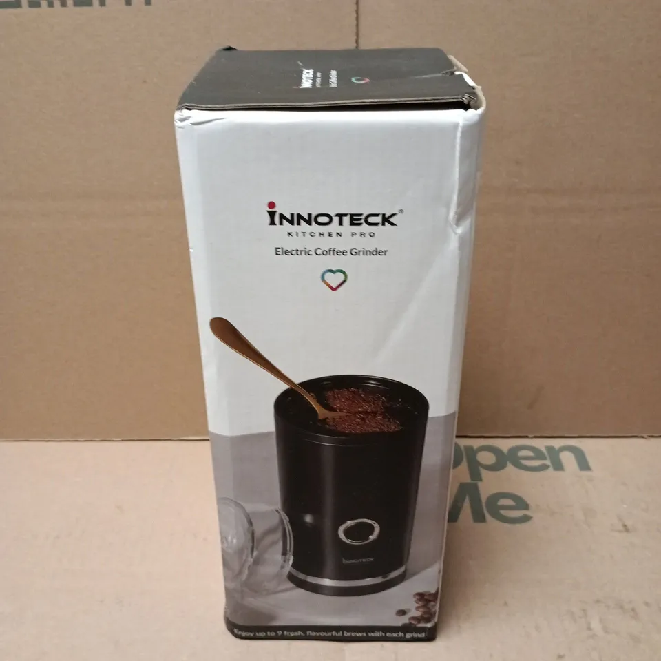 INNOTECK KITCHEN PRO ELECTRIC COFFEE GRINDER – BLACK WITH CLEAR LID (BOXED)