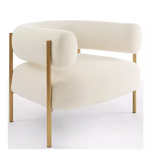 BOXED GRADE 1 ICON BOUCLE ACCENT CHAIR - CREAM (1 BOX)